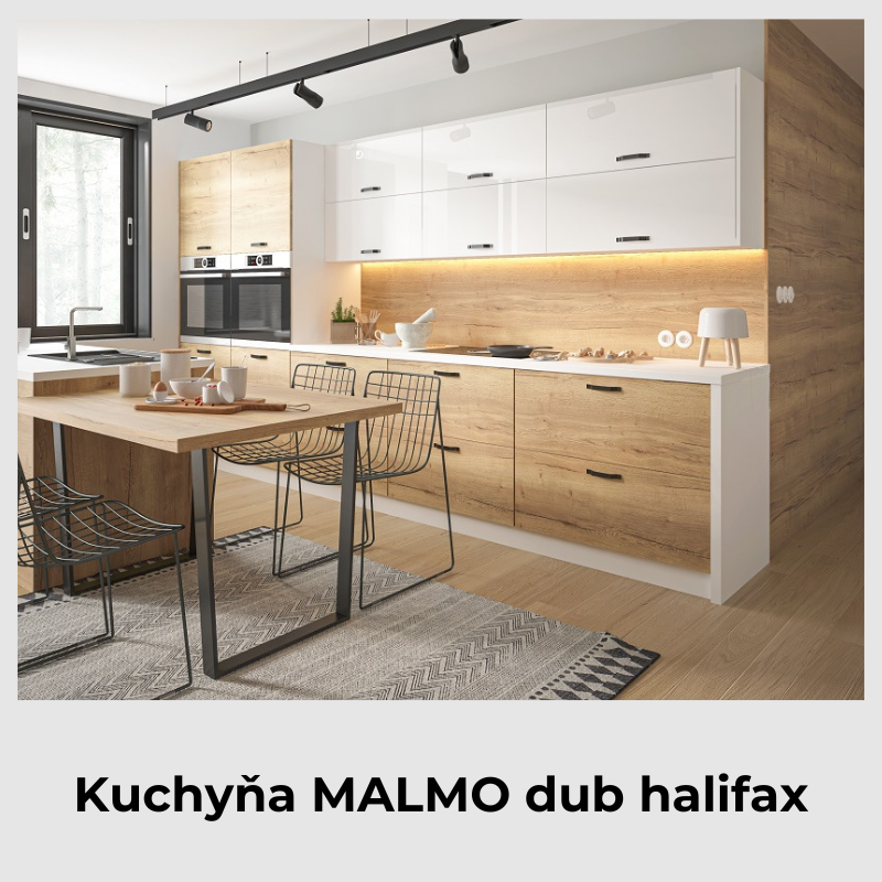 Čarovná kuchyňa Malmo vo farebnom prevedení dub halifax.